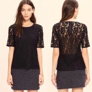MADEWELL black lace overlay shirt, size large